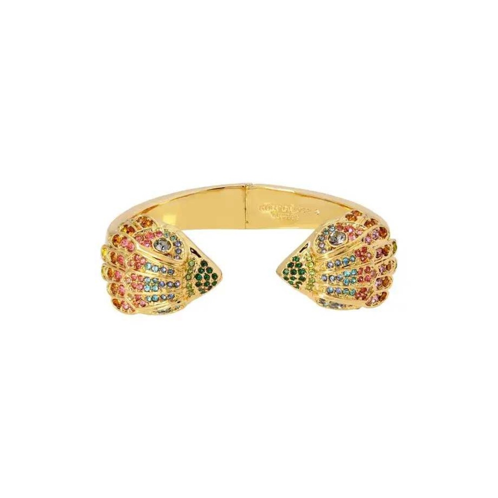 Kurt Geiger London Eagle Head Bangle Gold Tone Multi Color Crystal Bracelet NEW - Picture 2 of 9